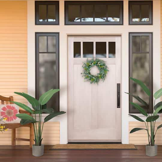 24'' Green and White Eucalyptus Floral Spring Wreath
